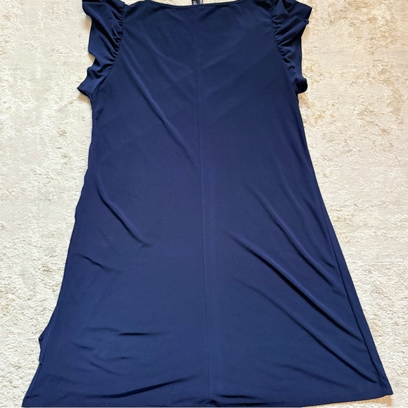 Nic & Dom Navy Blue Short Sleeve Pull On Ruffle Flutter Sleeve Dress Size 2X - Picture 8 of 9